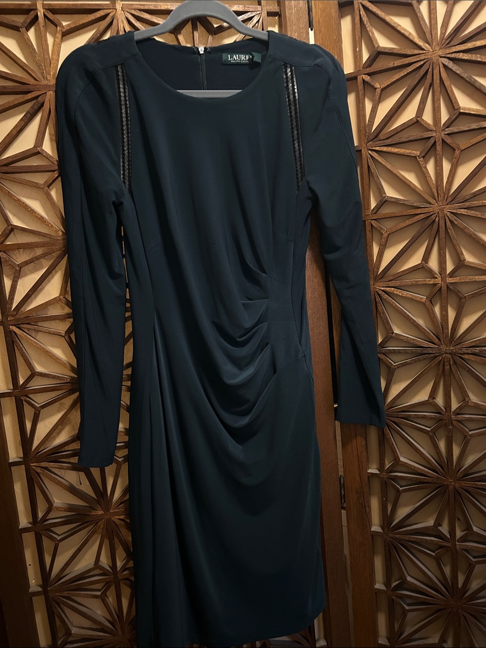 Lauren Ralph Lauren Hunter Green Long-Sleeve Ruched Sheath Dress Jonni 6